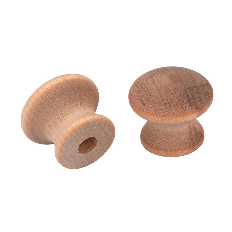 Mushroom Knob w/Screws - Birch - 3/4" Diameter - 5/8" Tall - 4 Piece